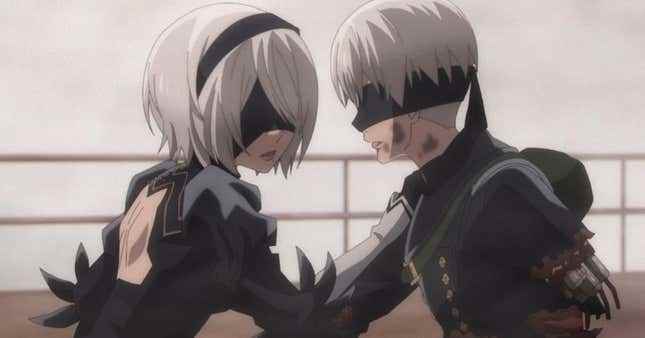 Nier Automata Ver1.1a'da 2B ve 9S. 