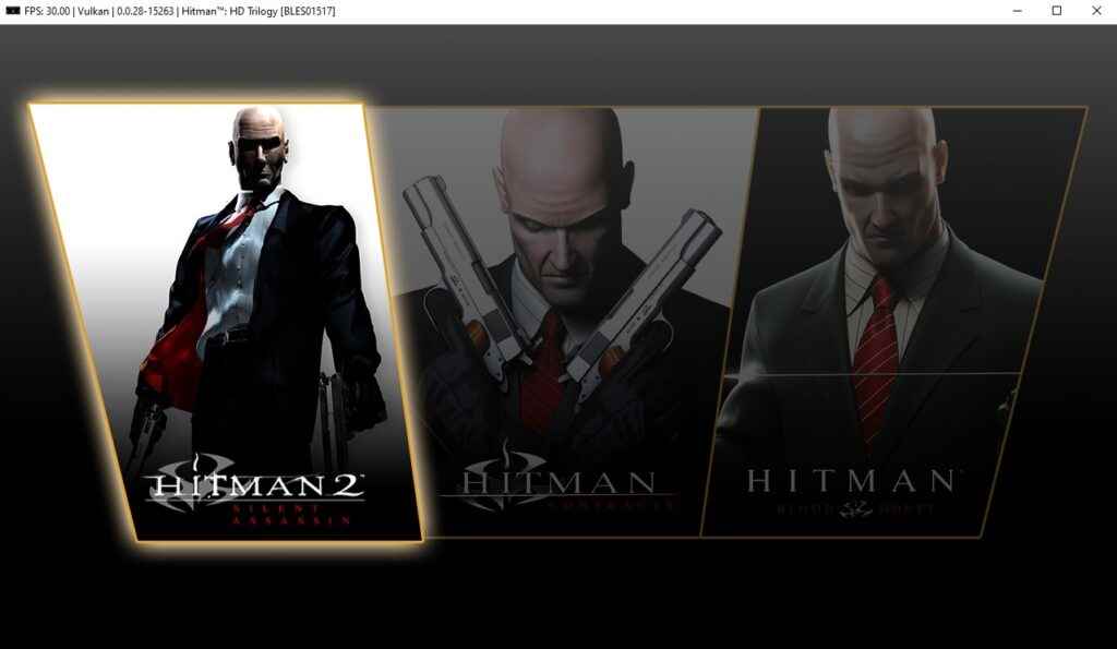 RPCS3'te çalışan Hitman HD Üçlemesi.