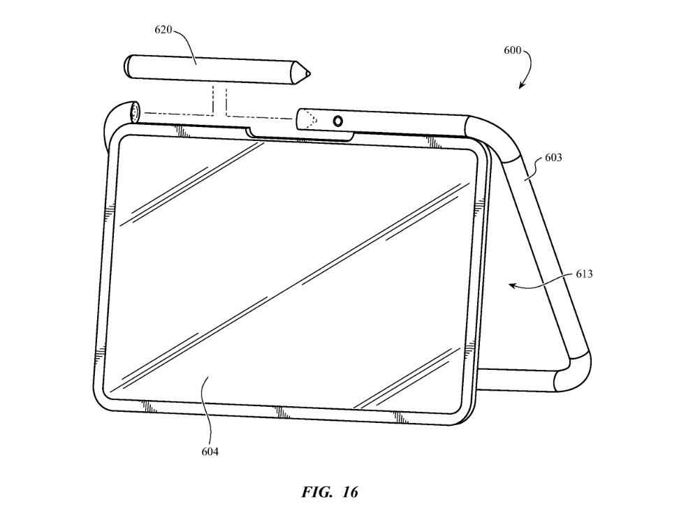 Patent, kasanın içinde bir Apple Kaleminin bulunduğunu gösteriyor - Apple, daha ince iPad tabletlere yol açabilecek yeni bir kasa için patent aldı