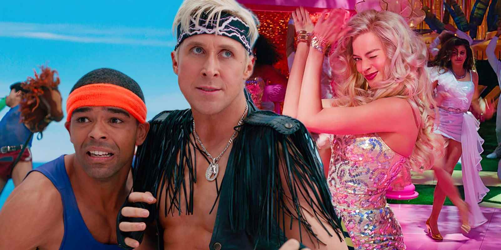 Barbie'deki Ryan Gosling ve Margot Robbie'nin bölünmüş görüntüsü