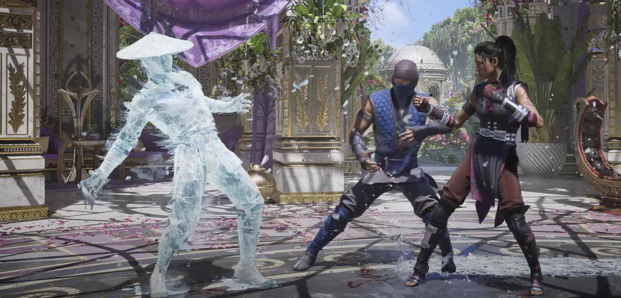 Li Mei ve Sub-Zero, Mortal Kombat 1'in Edonia arenasında Shang Tsung'u dondurdu