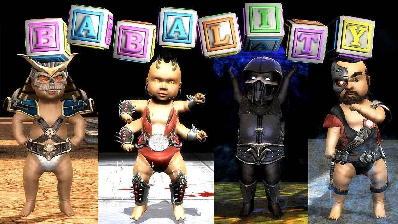 Babaality metniyle Mortal Kombat karakterlerinin çeşitli bebek versiyonları