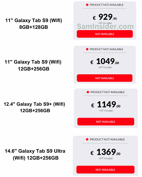 930 Euro'dan.  Adlandırılmış tabletlerin maliyeti Samsung Galaxy Tab S9, Galaxy S9 Plus ve Galaxy Tab S9 Ultra