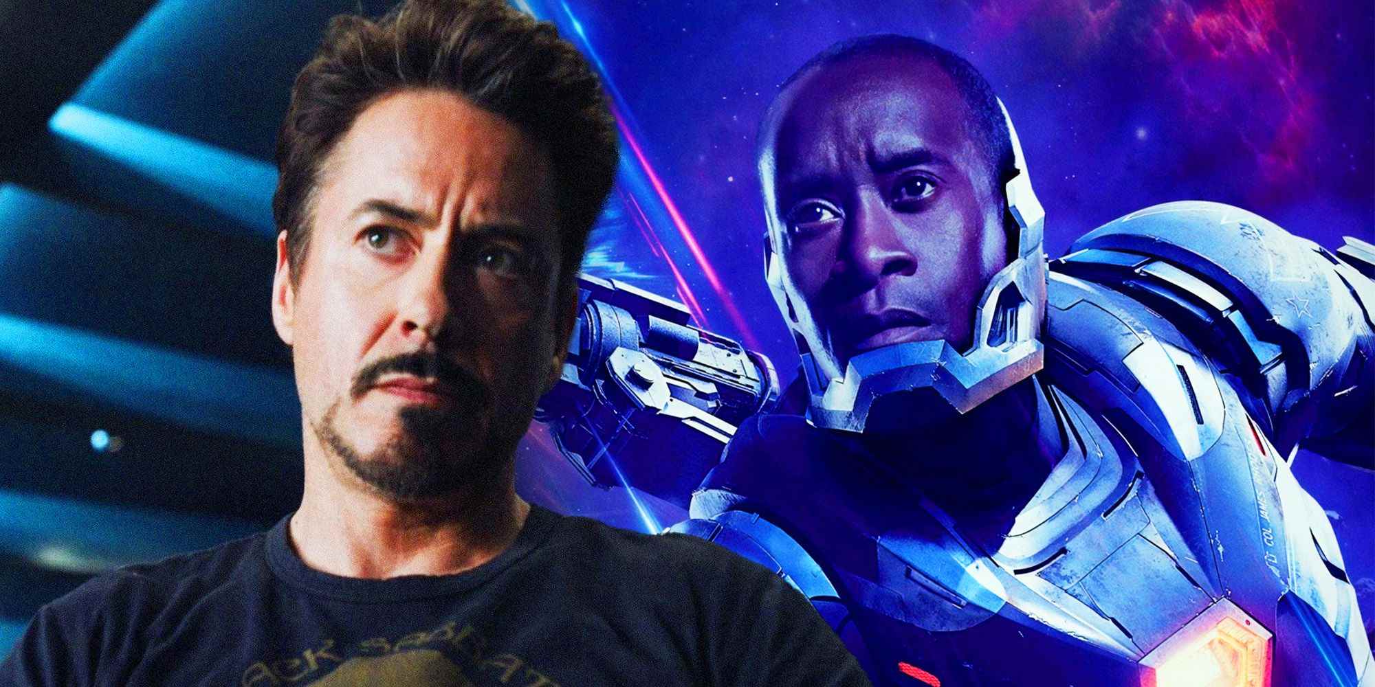 Yenilmezler'de Tony Stark ve War Machine kostümüyle James Rhodes