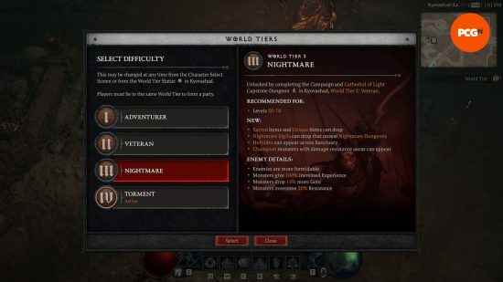 Diablo 4 kabus zindanları: dünya 3. kademe veya üzerinde olmanız gerekir