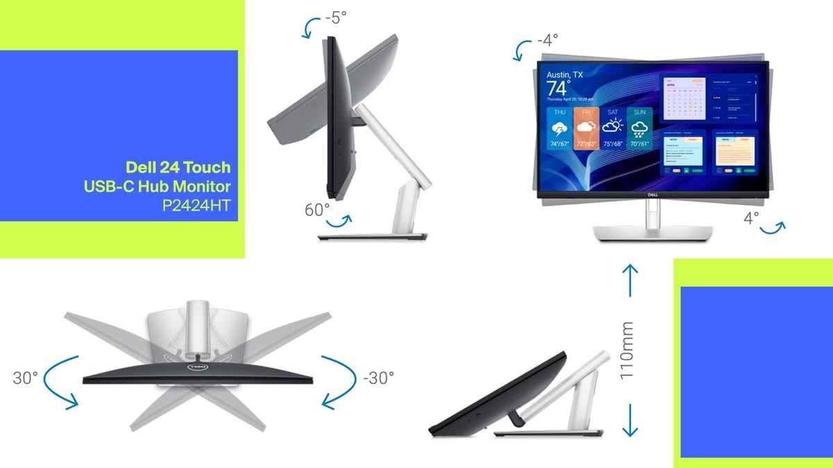 Dell 24 Dokunmatik USB-C Hub Monitör - P2424HT