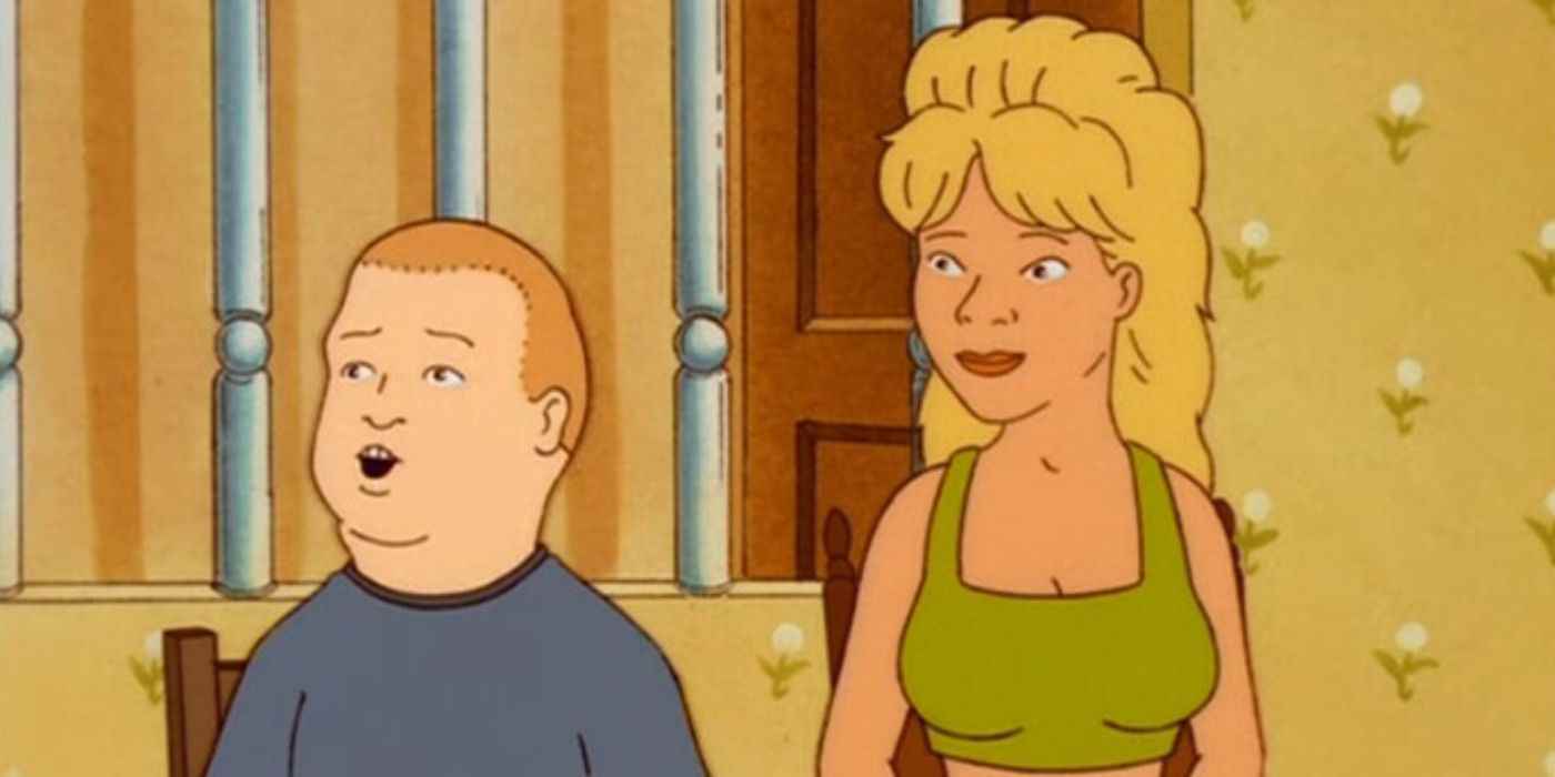 Bobby ve Luanne gülümseyerek King of the Hill'de birlikte duruyorlar