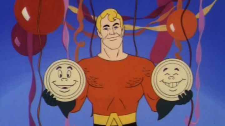 Super Friends'teki Aquaman ve Wonder Twins.