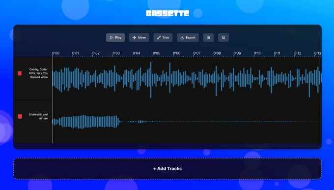 Parçaları karıştırmak için Kaset AI arayüzü