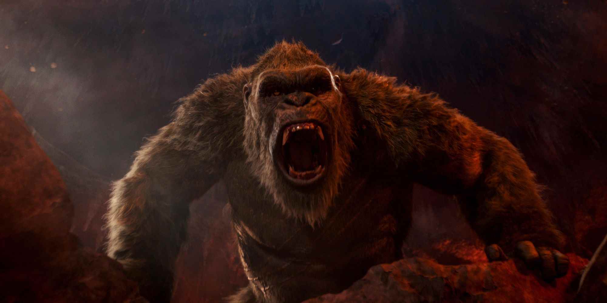 Kong Godzilla'da Kong'a karşı çığlık atıyor