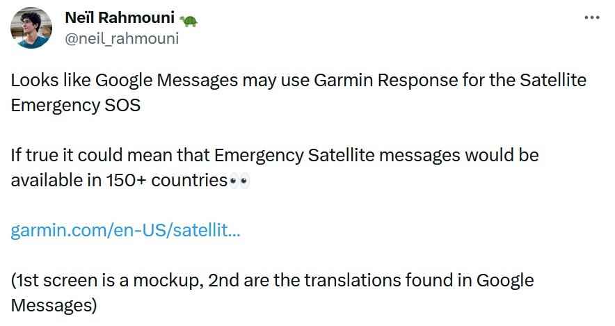 Google ve Garmin bir araya gelirse, Android uydu mesajlaşma hizmeti 150'den fazla ülkede bulunabilir - Android'in acil durum uydu hizmeti, Garmin'in de katılımıyla 150'den fazla ülkede çalışabilir