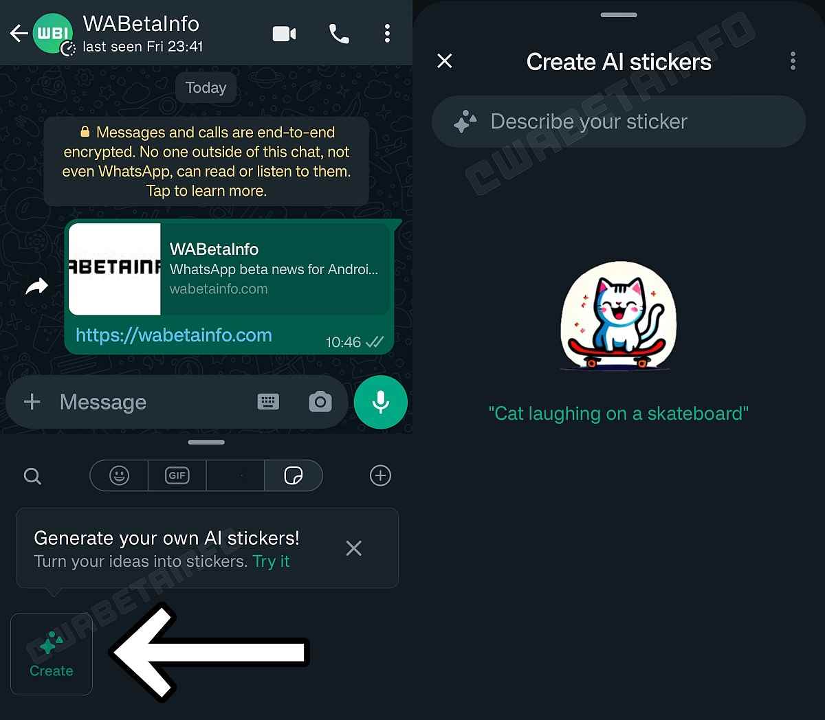 whatsapp ai çıkartmaları wabetainfo 