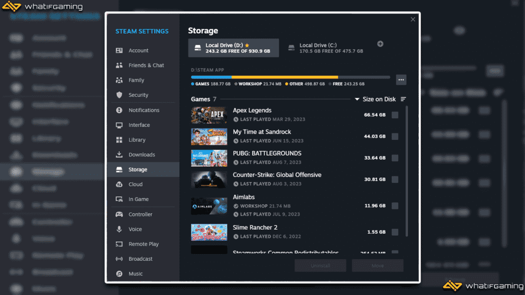 Steam Depolama Yöneticisi