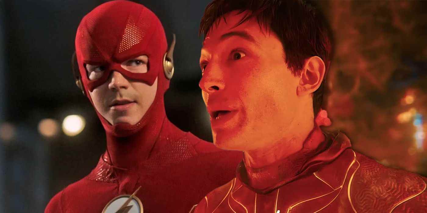 Flash rolünde Ezra Miller ve Grant Gustin