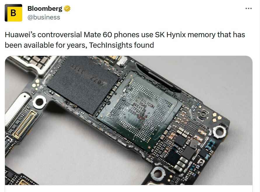 Bloomberg, Mate 60 Pro'da kullanılan bellek yongalarının yaptırımlar başlamadan önce Huawei tarafından elde edildiğini söylüyor - Mate 60 Pro, Huawei'nin envanterindeki RAM ve NAND yongalarını kullanıyor;  kaç fiş kaldı?