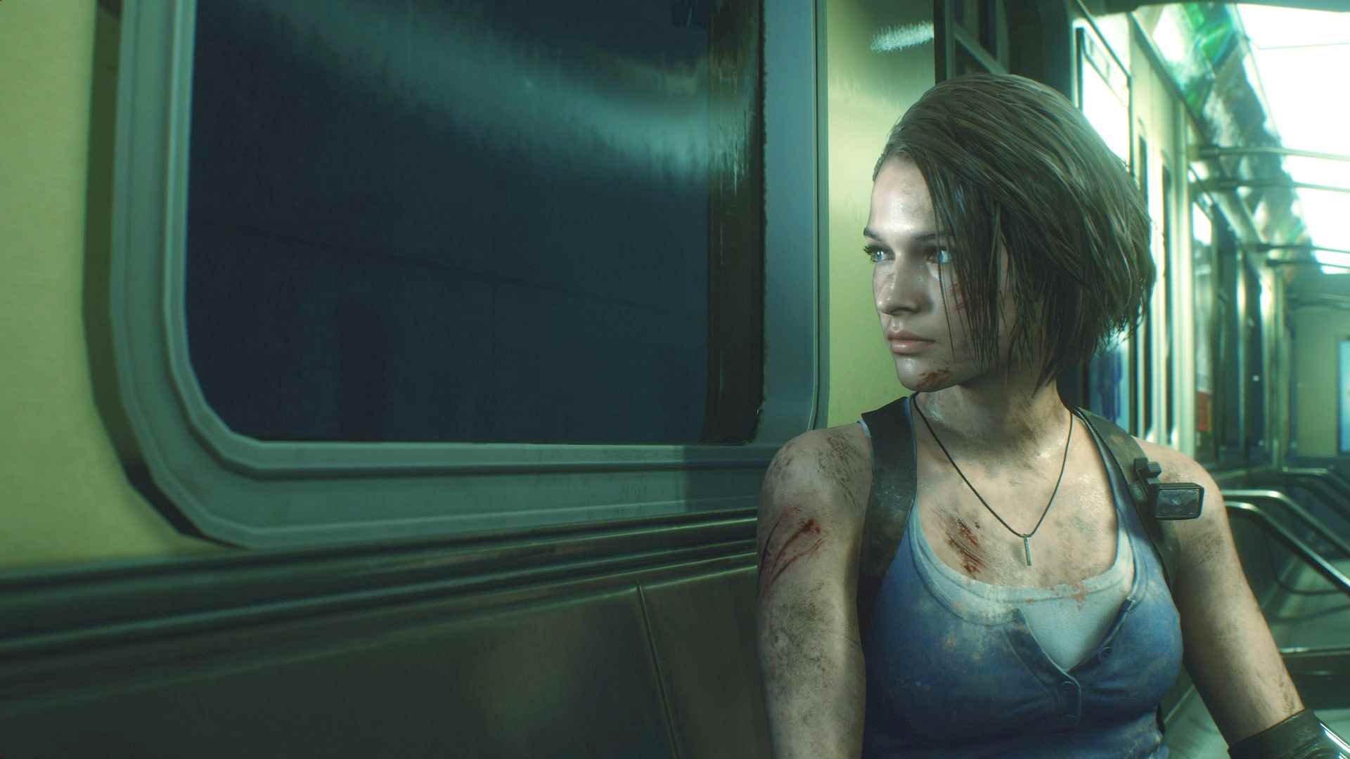 Resident Evil 3 Remake güzel: Capcom'un hayatta kalma korku oyunu Resident Evil 3 Remake'ten bir metro arabasında Jill Valentine