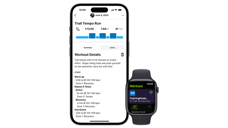 iPhone ve Apple Watch'ta Trainingpeaks