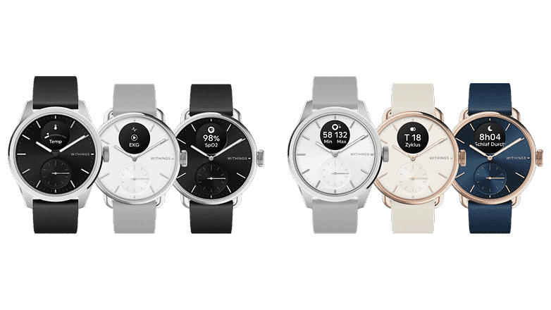 Withings ScanWatch 2'nin tüm renk çeşitleri