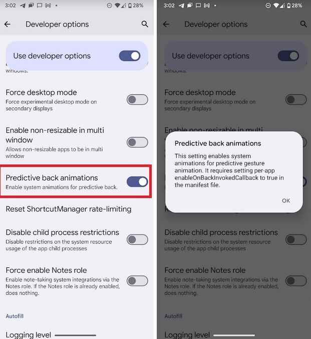 Tahmine Dayalı Geri Hareketleri Açma - Android 14'ün beklenen özelliklerinden biri beta sürümlerinde devre dışı bırakıldı;  şimdi etkinleştirebilirsin