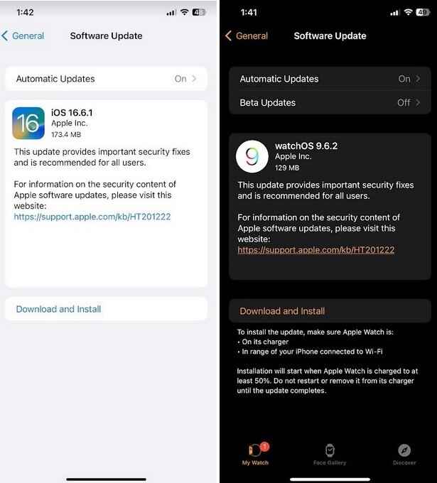 Apple, iOS ve iPadOS 16.6.1 ile watchOS 9.6.2'yi yayınladı - Apple, iPhone, iPad ve Apple Watch için şimdi yüklemeniz gereken güncellemeleri yayınladı