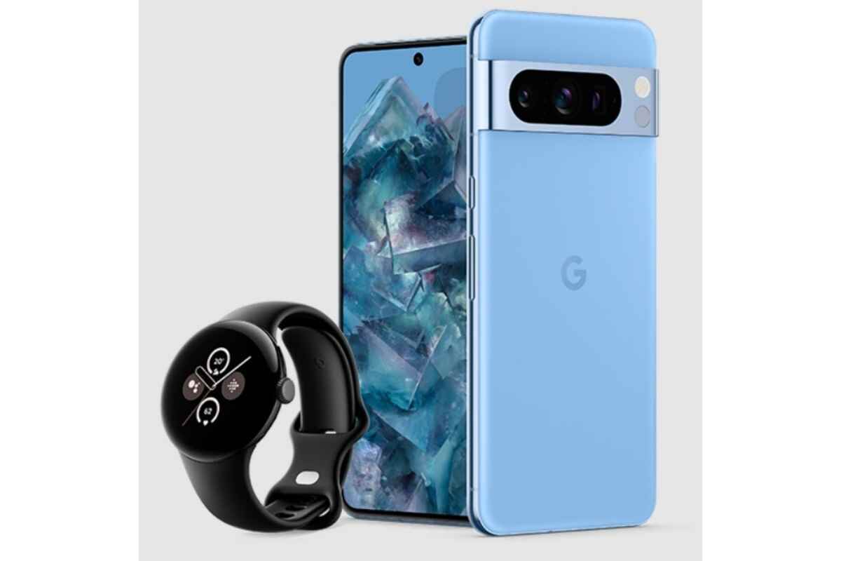 Pixel 8 Pro (burada resmedilmiştir), Pixel 8'den (yukarıda resmedilmiştir) çok daha büyük bir hediyeyle (burada resmedilmiştir) birlikte gelecektir.  - Başka bir sızıntı, Google'ın Pro olmayan Pixel 8 için tatlı ön sipariş hediyesini ortaya koyuyor