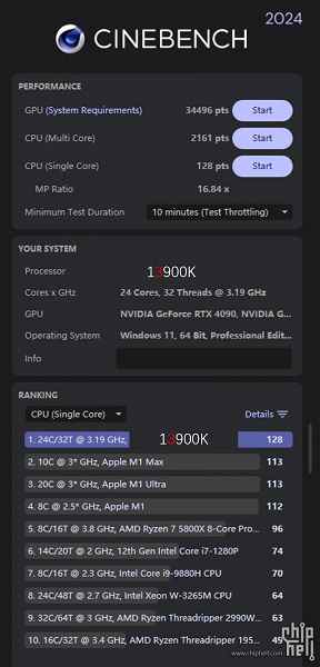 Core i9-14900K, Core i9-13900K ve Core i9-13900KS arasında pratik olarak hiçbir fark yoktur.  En son Cinebench 2024 karşılaştırmasında test edilen işlemciler