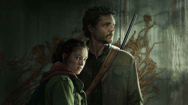 HBO'nun The Last of Us promosyonunda Joel rolünde Pedro Pascal ve Ellie rolünde Bella Ramsey.