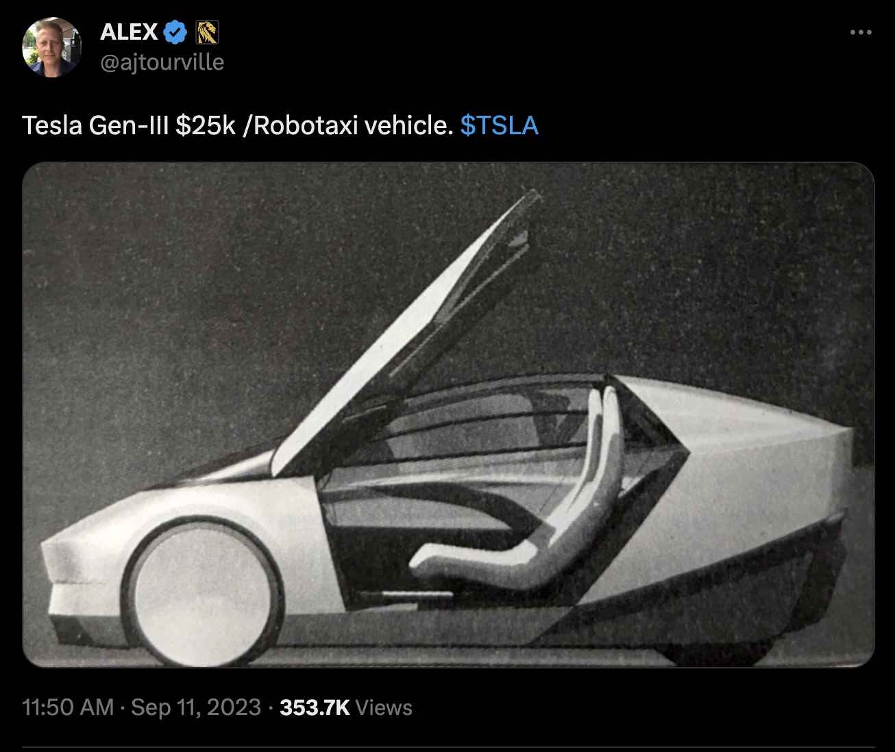 Tesla siber kamyon robotaksi görseli