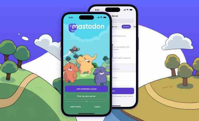 Akıllı telefon ekranlarında görüntülenen Mastodon