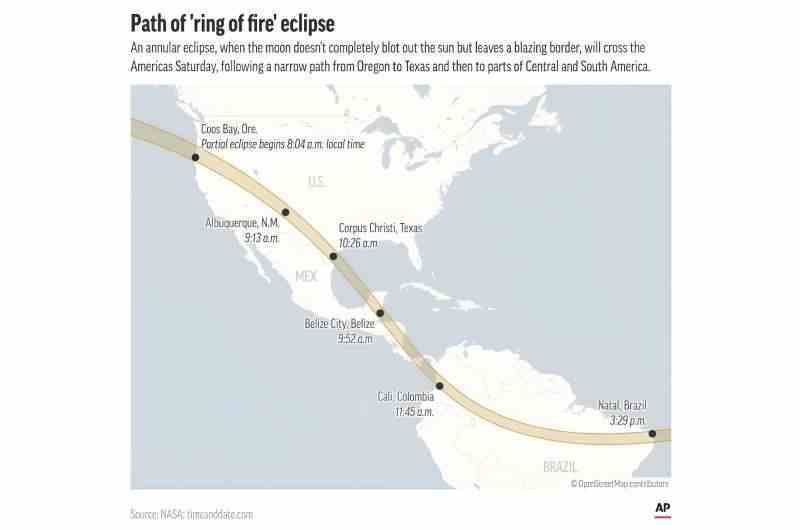 'Ateş çemberi' güneş tutulması, Oregon'dan Brezilya'ya kadar Amerika kıtasını kesecek