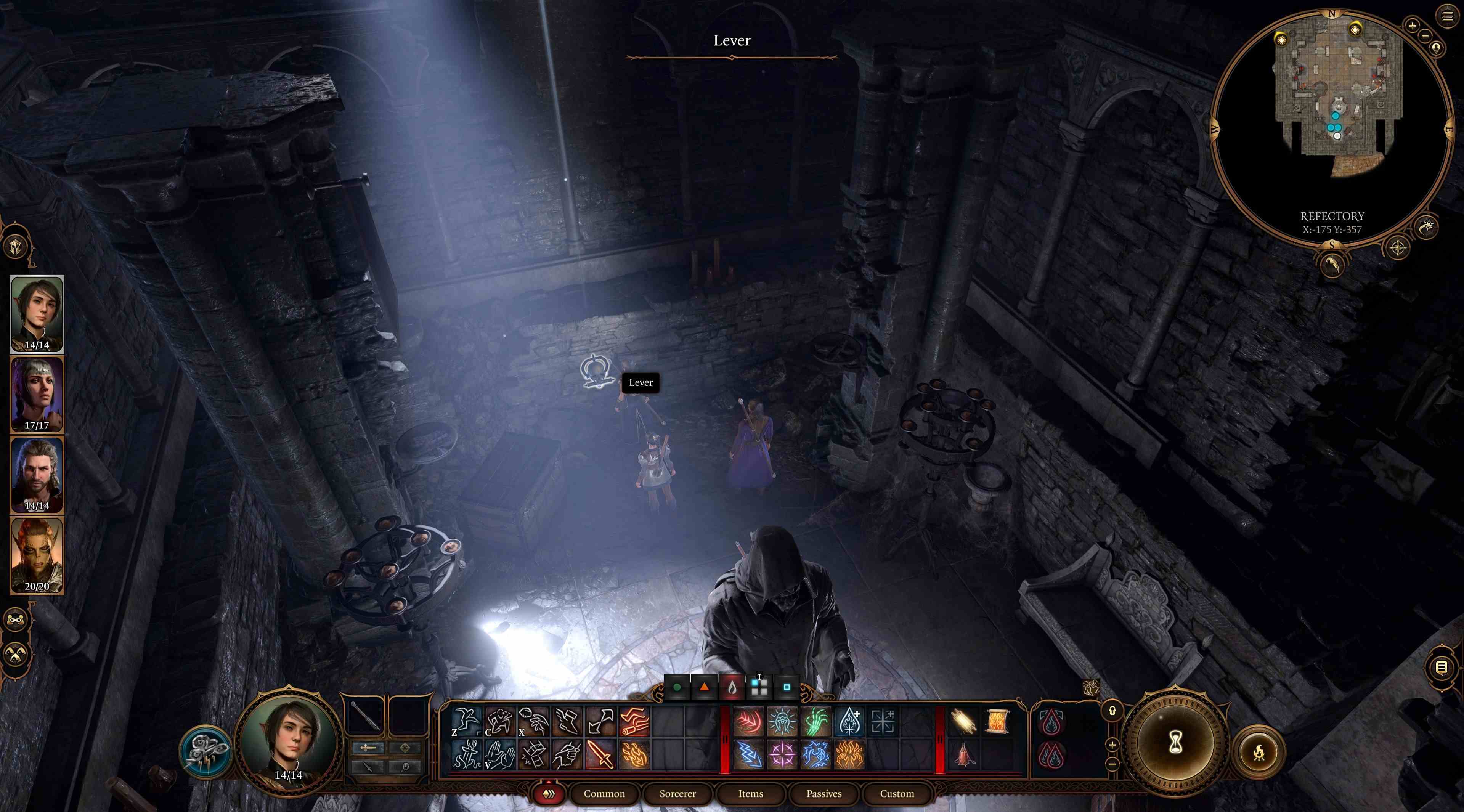 Baldur's Gate 3 Oyuncusu Dank Crypt Kapısını Açmak İçin Düğmeye Basıyor