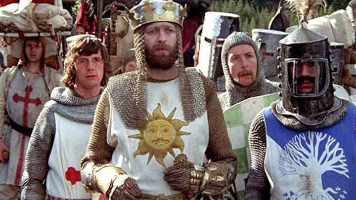 Kral Arthur ve şövalyeleri Monty Python ve Kutsal Kase'de.