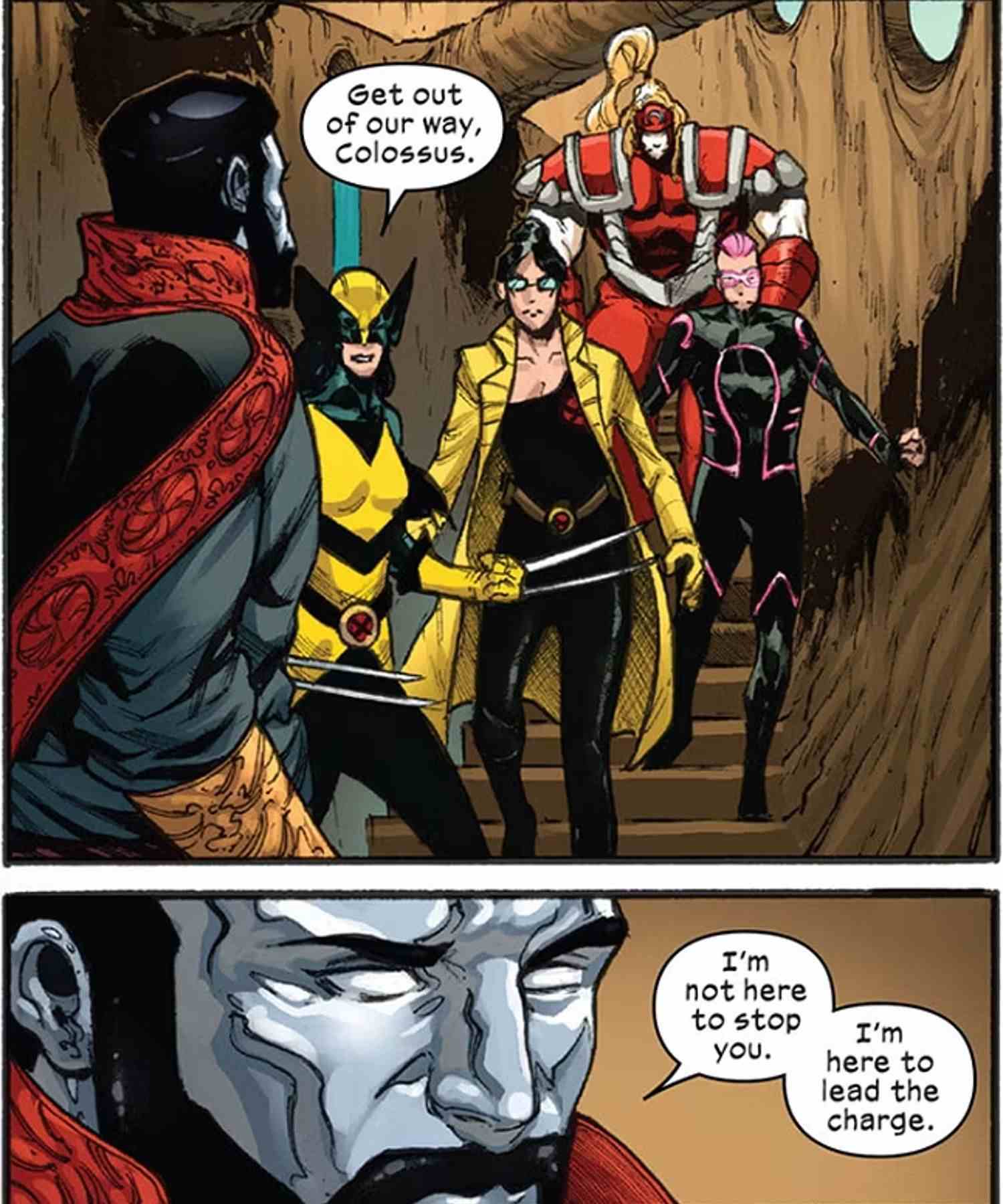 Colossus, X-Force #45'te takım arkadaşlarıyla yüzleşiyor