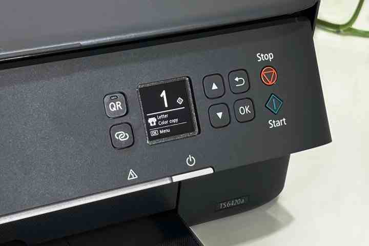 Canon Pixma TS6420a'nın kontrol panelinin anlaşılması kolaydır.