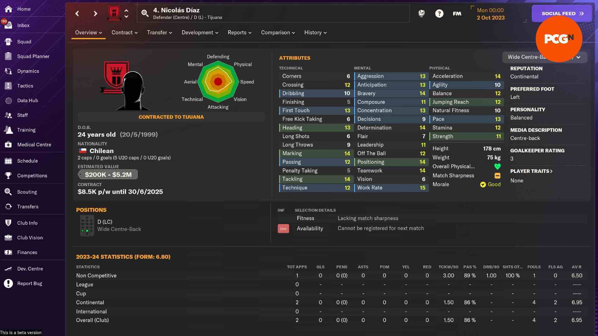 Football Manager 2024 pazarlıkları: Nicolas Diaz