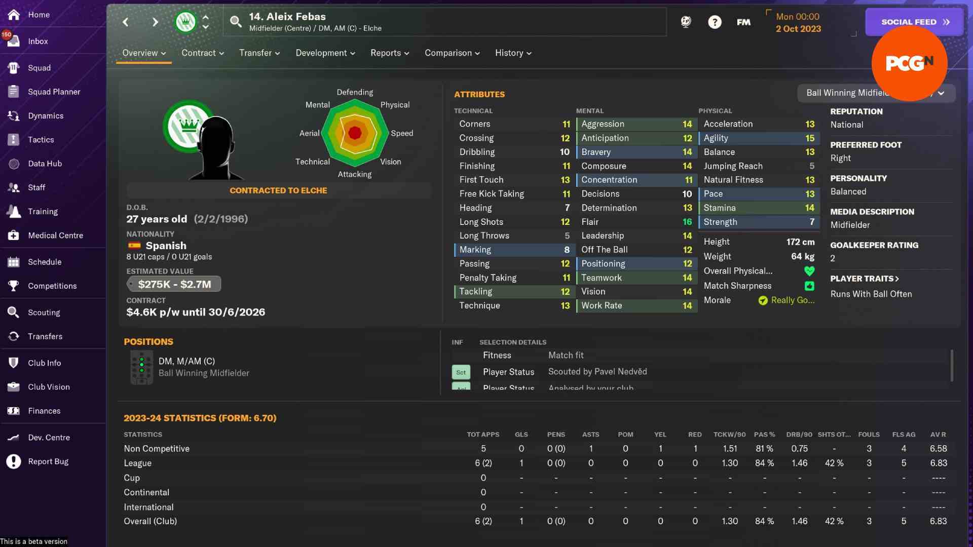 Football Manager 2024 indirimleri: Aleix Febas