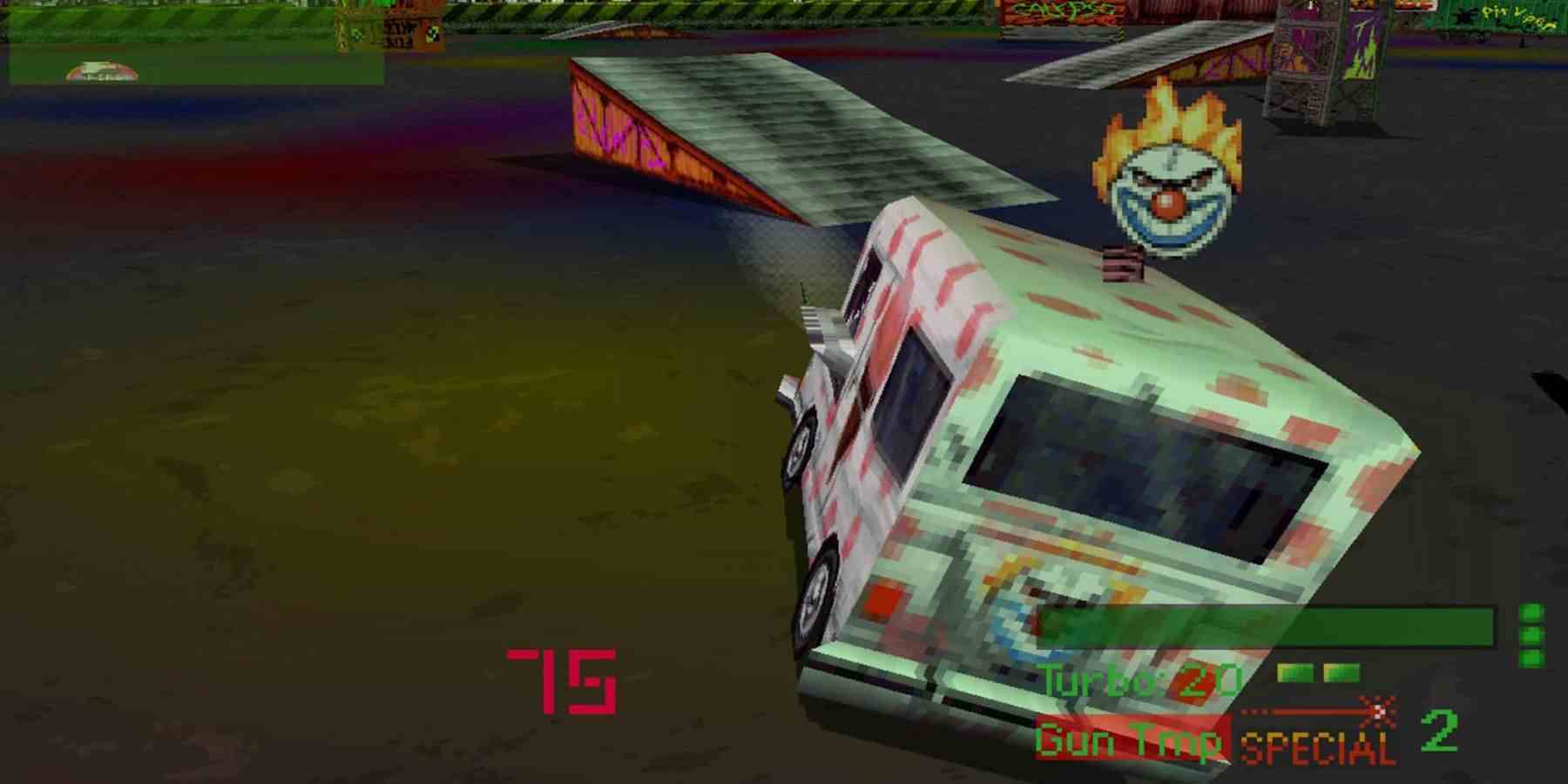 Sweet Tooths Dondurma Kamyonu'nun Twisted Metal 1 ekran görüntüsü PS1'de