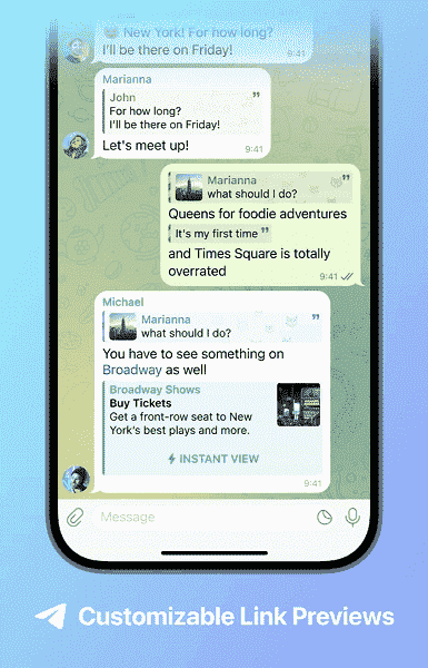 Büyük Telegram güncellemesi: “Cevaplar 2.0”, esnek bağlantı ayarları, kullanıcılar için kişisel renkler ve çok daha fazlası