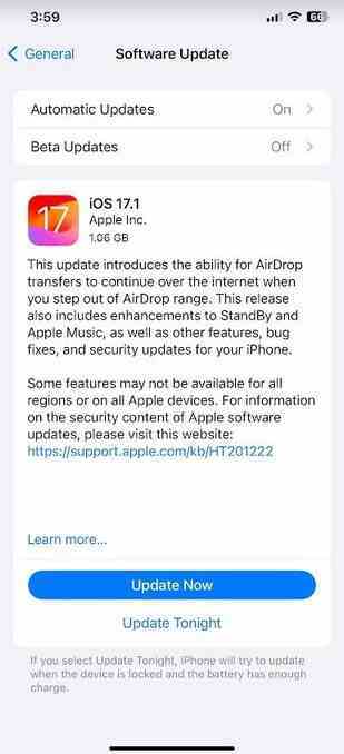 Apple, iOS 17.1 ve iPadOS 17.1'i yayınladı - Apple, AirDrop ve StandBy iyileştirmeleri ve görüntü tutulması düzeltmesi içeren iOS 17.1'i yayınladı