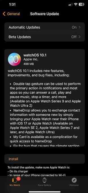 watchOS 10.1 artık Apple Watch için mevcut - Apple, Hava Durumu uygulamasını düzeltmek için watchOS 10.1'i yayınladı