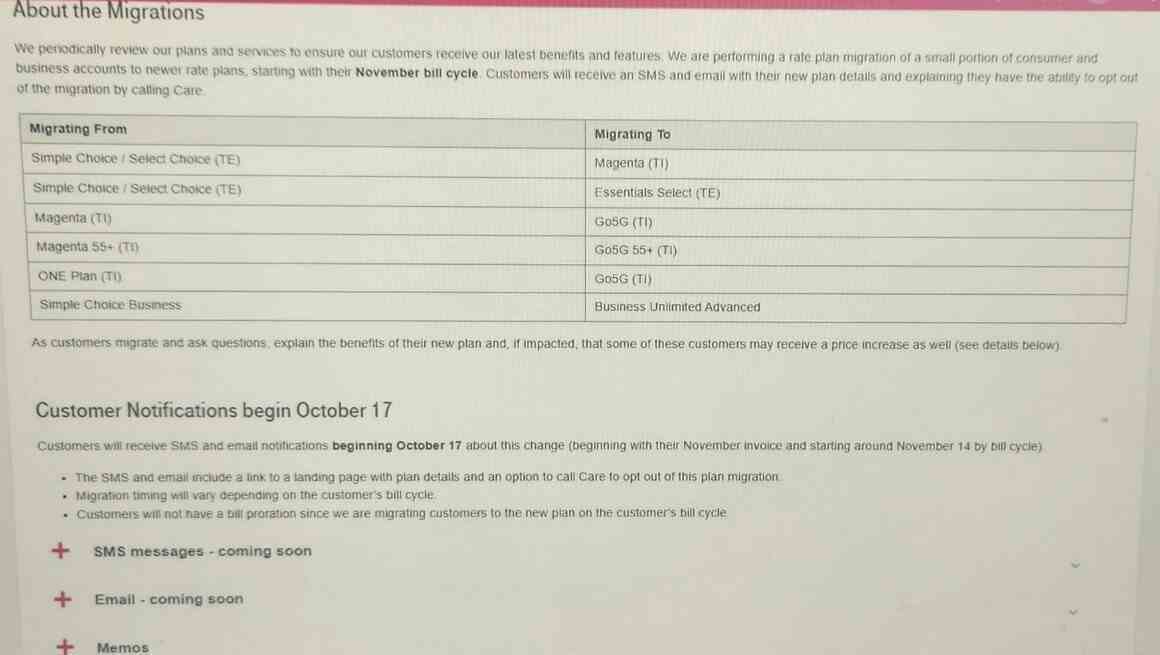 T-Mobile dahili mesajının sızdırılmış görüntüsü - Sızan dahili not, T-Mobile'ın bazı müşterileri daha pahalı yeni planlara kaydırma planlarını ortaya koyuyor