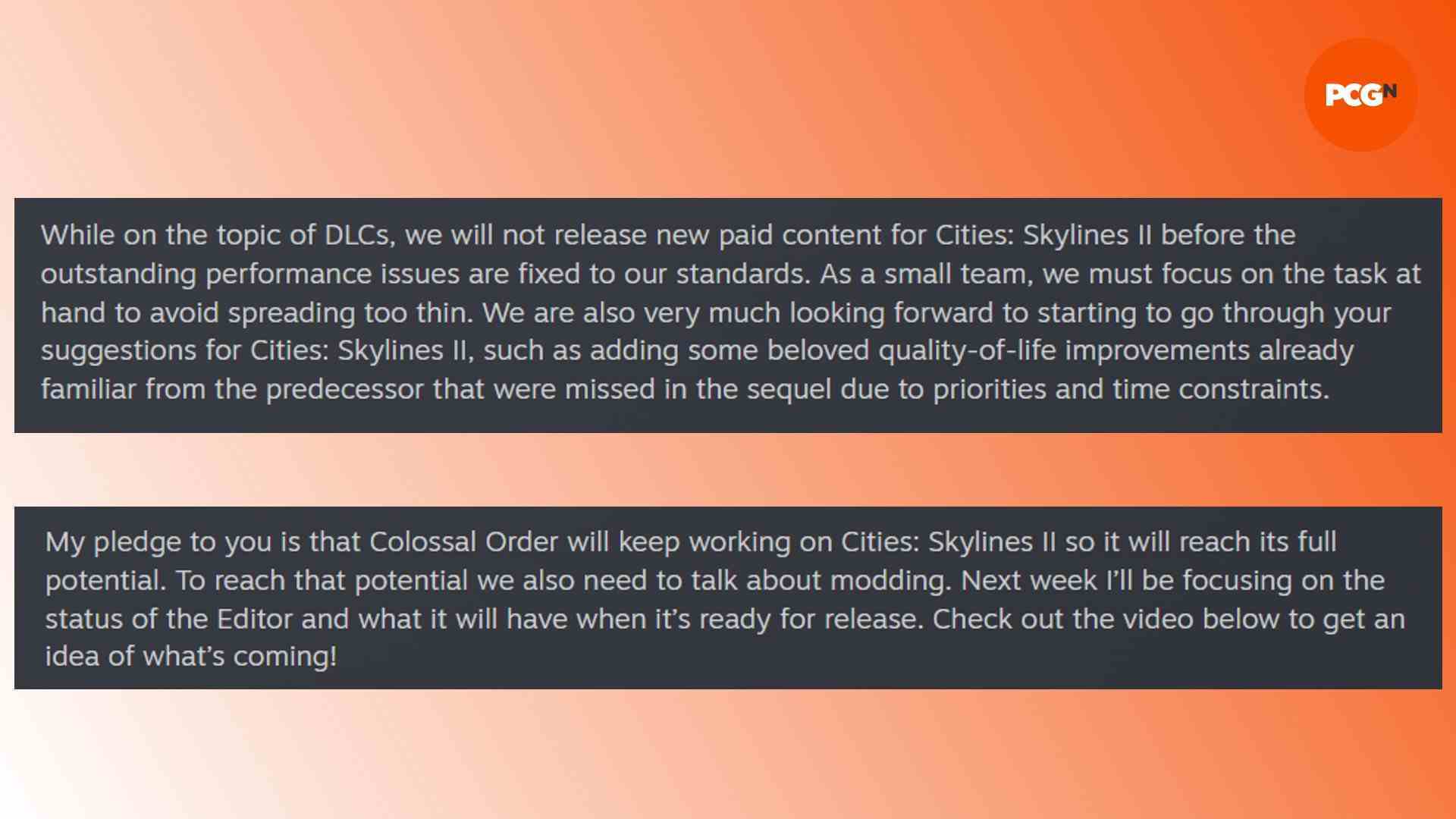 Cities Skylines 2 DLC: CS2 geliştiricisi Colossal Order'dan açıklama