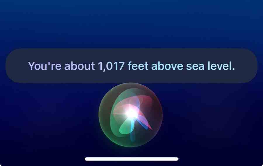 İOS 17.2 beta 2'de Siri size rakımınızı söyleyecektir.  Resim kredisi-@aaronp613 - iOS 17.2 beta 2'deki yeni özellikler Siri'yi iyileştiriyor ve Vision Pro'nun 3D fotoğrafçılığını destekliyor
