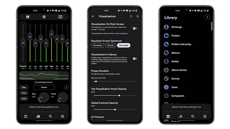 PowerAmp ekran görüntüleri