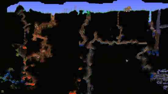 Terraria haritası farklı biyomlardan oluşuyor