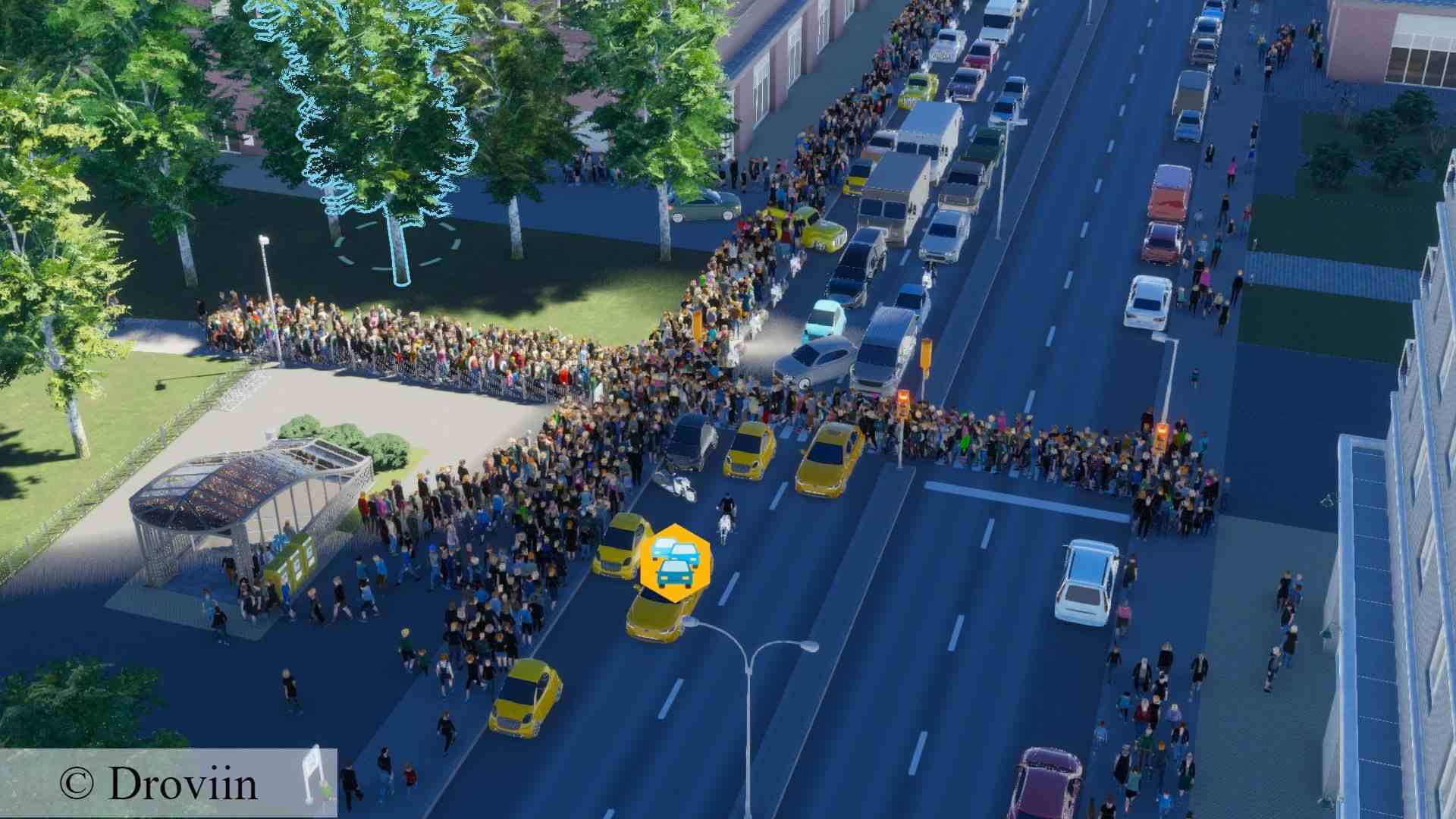 Cities Skylines 2 kırmızı ışıkta geçme: Colossal Order şehir kurma oyunu Cities Skylines 2'de yayalarla dolu yoğun bir cadde