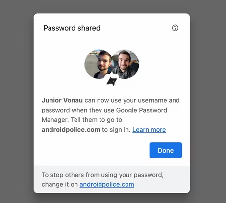 Google, hesapları paylaşmak için Chrome'a ​​şifreleri paylaşmayı öğretti