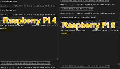 Raspberry Pi 4, yük altında Raspberry Pi 5'ten neredeyse 20°C daha soğuktur