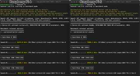 Benchmark Hashcat -- Raspberry Pi 4 (solda) vs Raspberry Pi 5