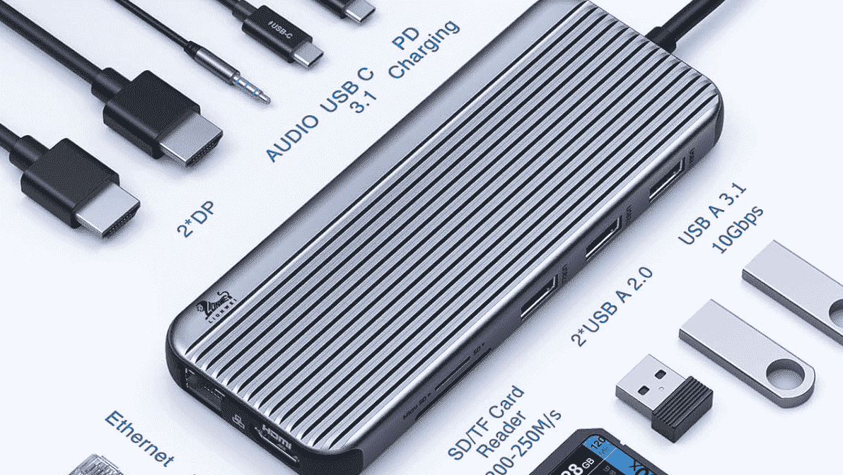 Lionwei USB C - Çift DisplayPort 4K Bağlantı İstasyonu Adaptörü